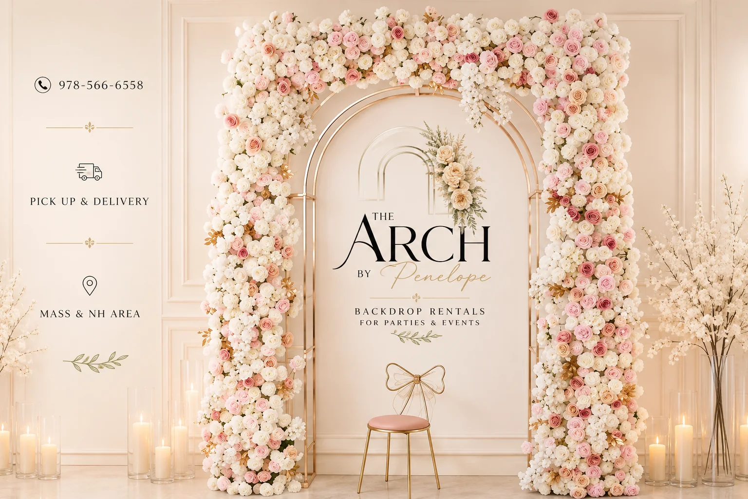 Blush floral brand backdrop